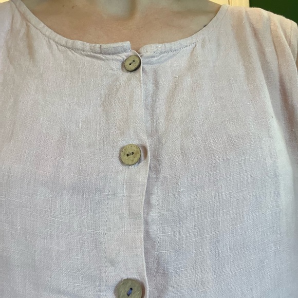 Linen Sea Handmade Sleeveless Linen Dress, Wide Fit Medium - Picture 12 of 13